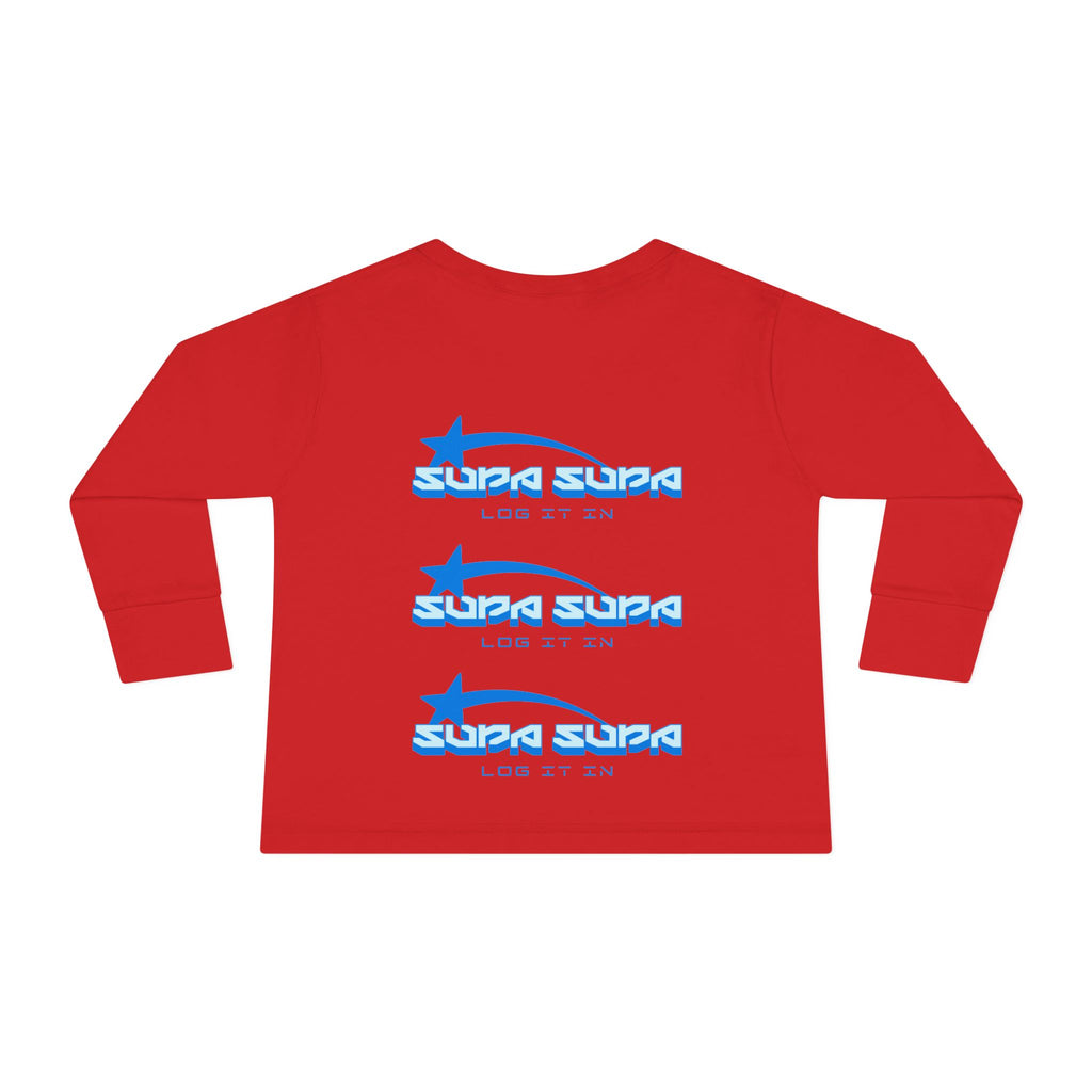 Toddler Long Sleeve Tee — Blue Shooting Star "Super Star" Graphic