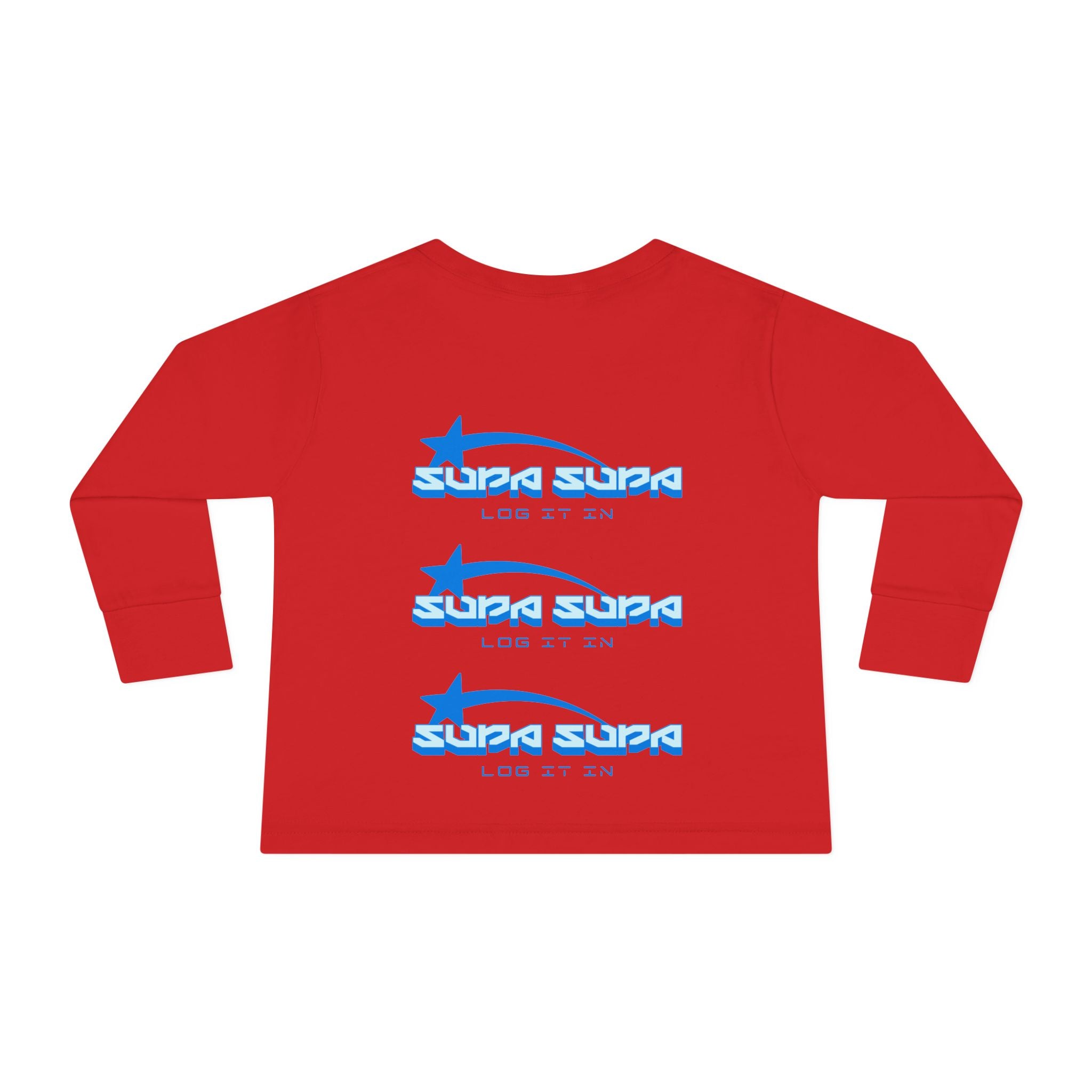 Toddler Long Sleeve Tee — Blue Shooting Star "Super Star" Graphic