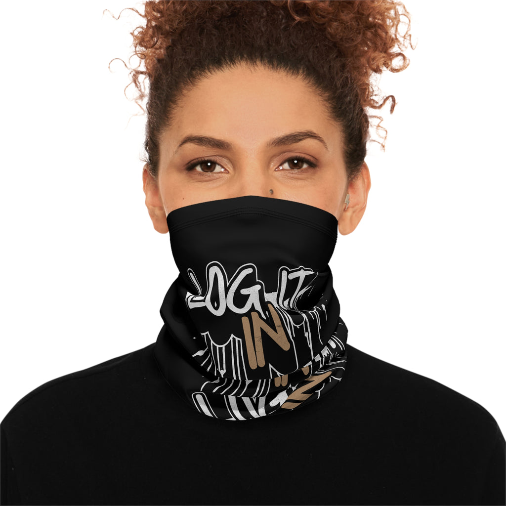 Neck Gaiter — "Log It In" Winter Face Mask with Drawstring