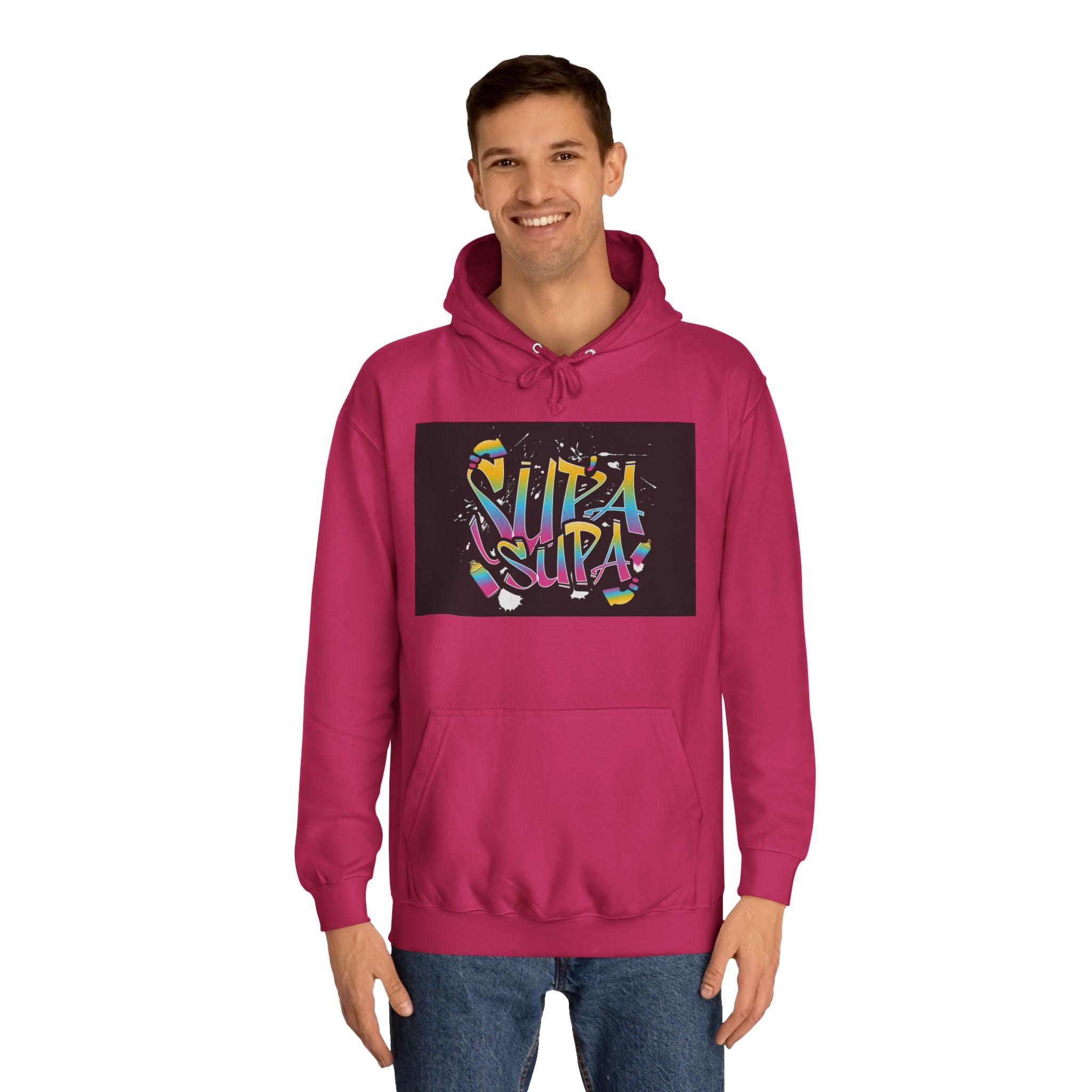 Colorful Unisex Supa Supa Hoodie, Casual Sweatshirt, Vibrant Apparel, Streetwear Hoodie