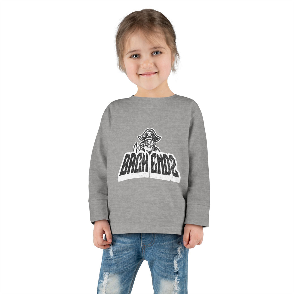 Toddler Long Sleeve Tee — Pirate Skull "Back Endz" Graphic