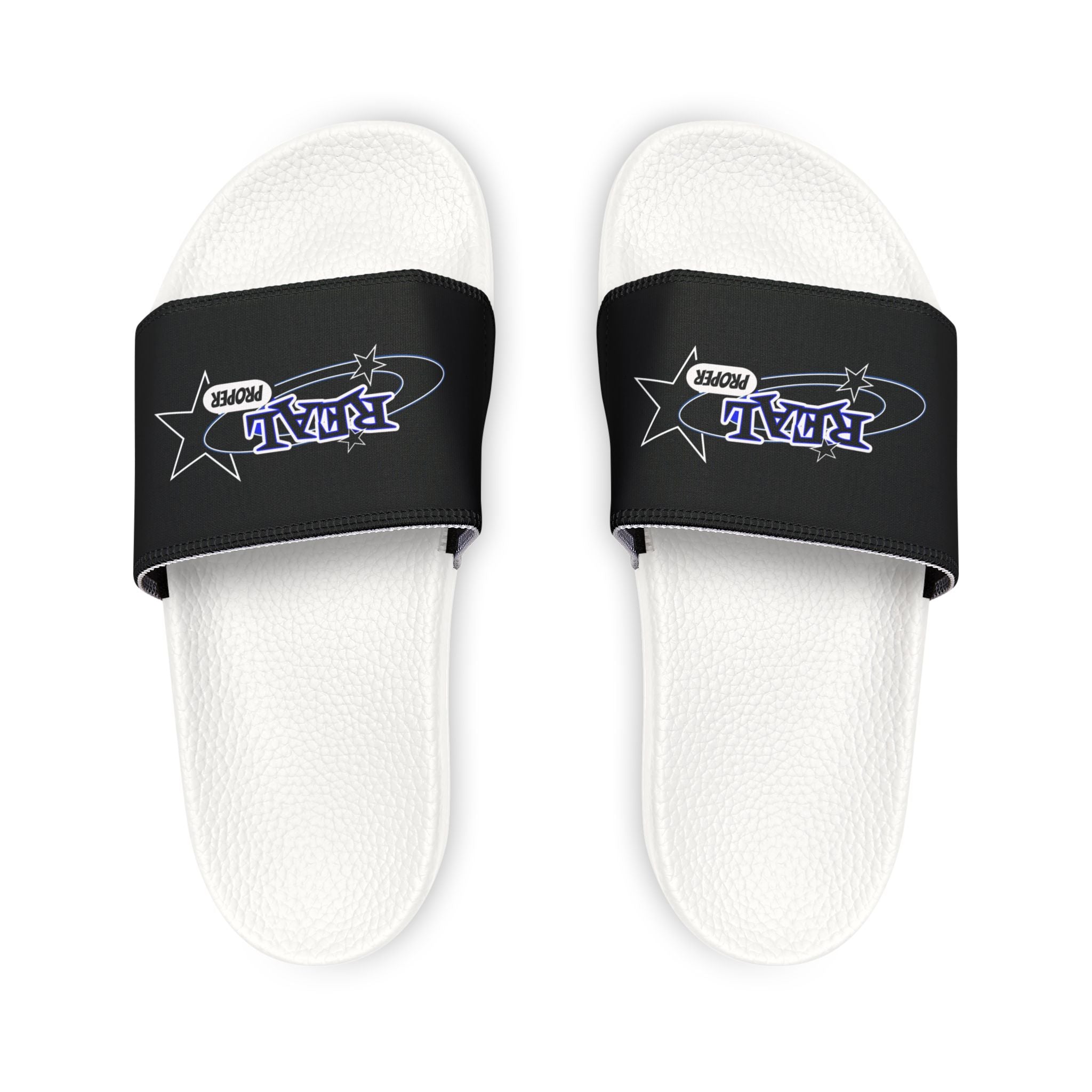 Women’s Slide Sandals with Removable Strap — "Real proper" Logo