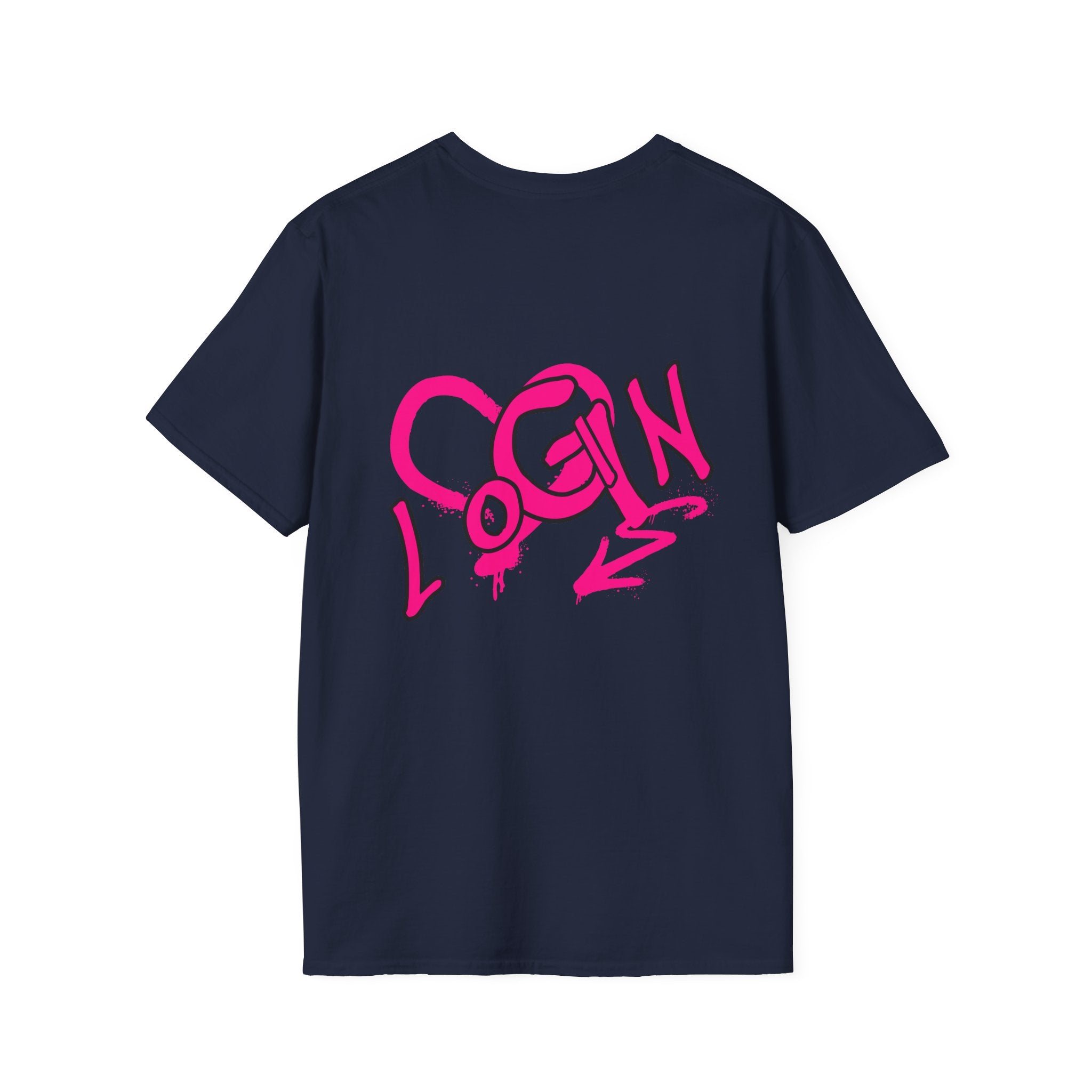 T-Shirt — Pink Graffiti 'Login' Streetwear Tee