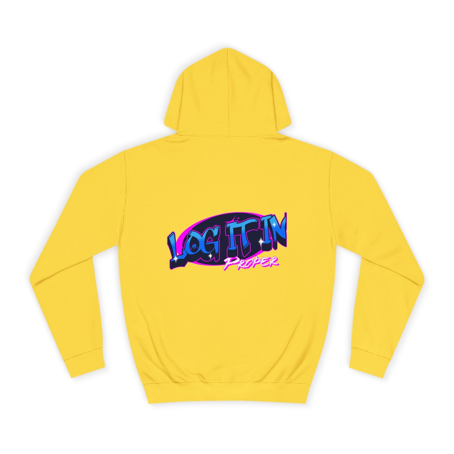 Vibrant Hoodie - Log It In, Unisex Pullover, Cozy Sweatshirt, College Apparel, Gift for Students, Trendy Fashion