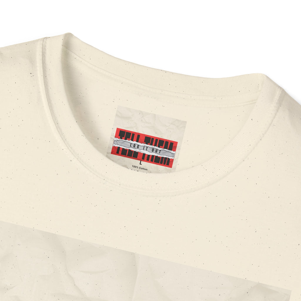 T-Shirt — LOG IT OUT Red Tape Graphic Tee ("LOG IT OUT")