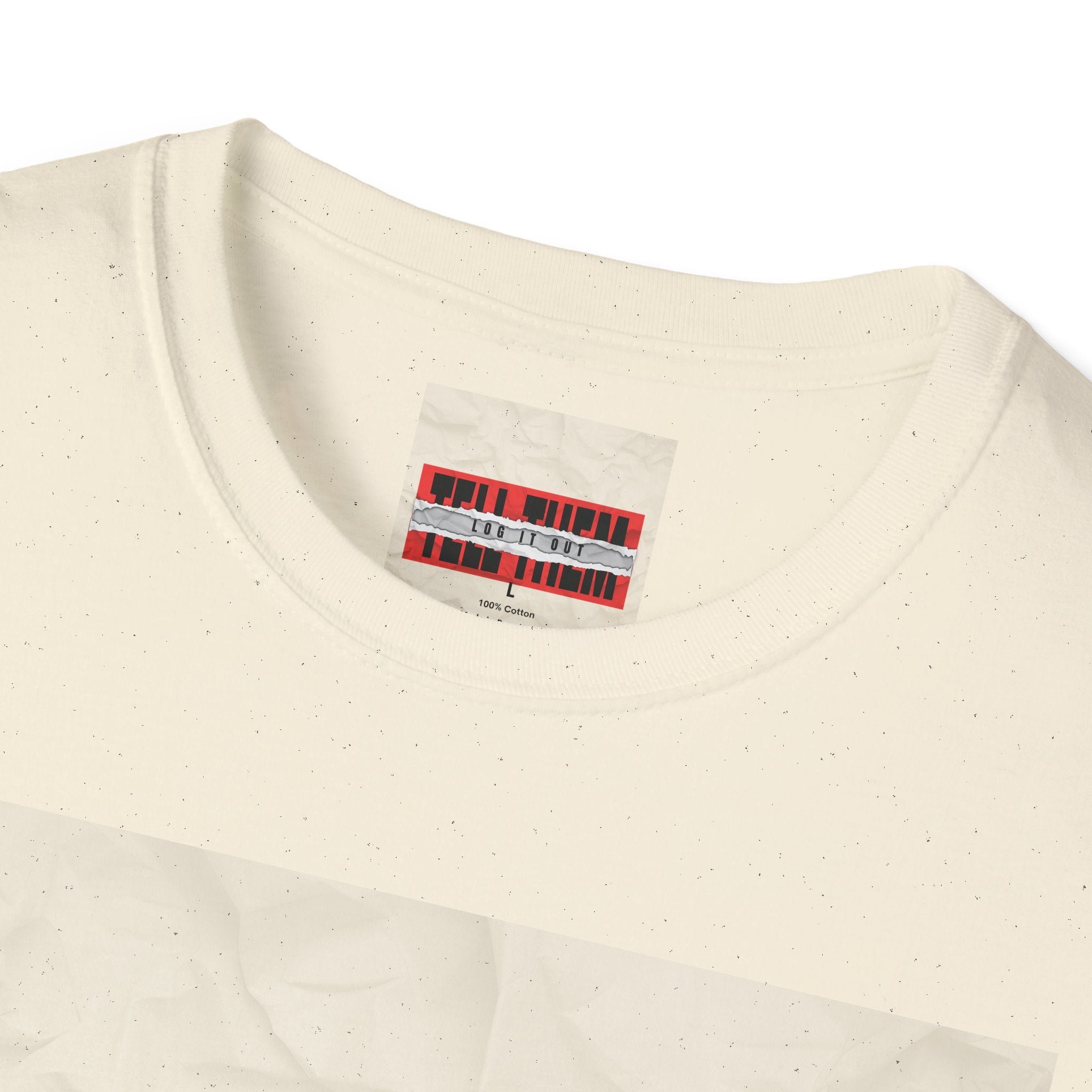 T-Shirt — LOG IT OUT Red Tape Graphic Tee ("LOG IT OUT")