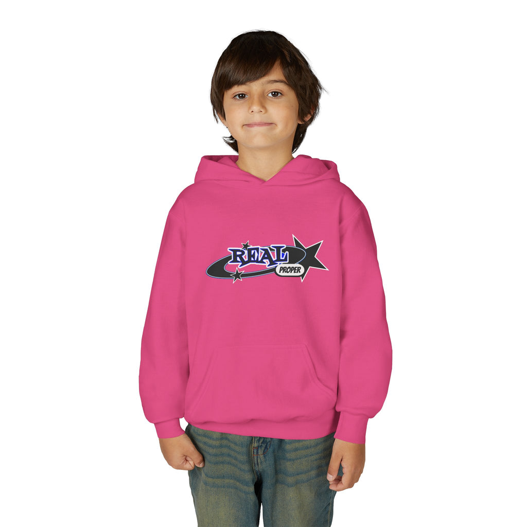 Youth Hoodie – "Real Proper" Star Graphic Pullover