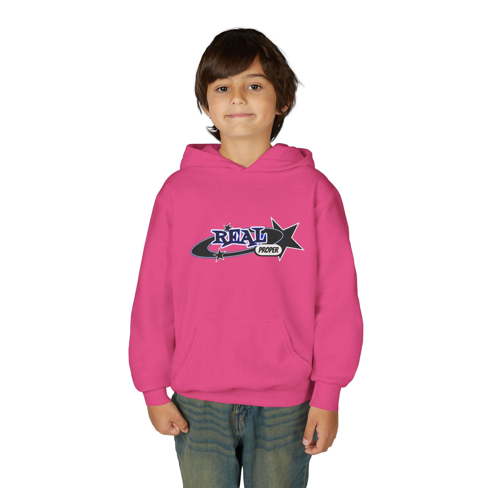 Youth Hoodie – "Real Proper" Star Graphic Pullover