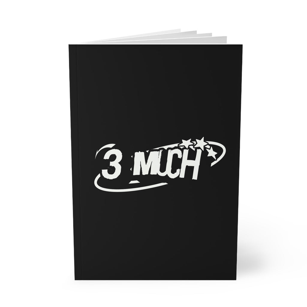 A5 Notebook — '3 Much' Vintage Logo Softcover Journal (Black)