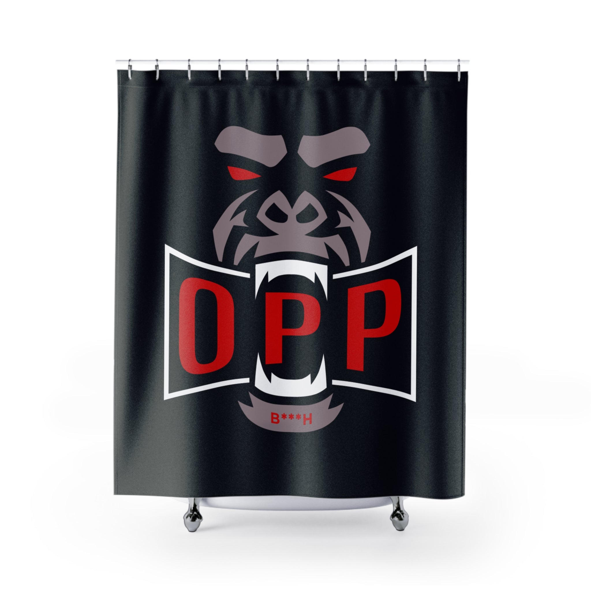 OPP Gorilla Shower Curtain – Bold Black Bathroom Decor
