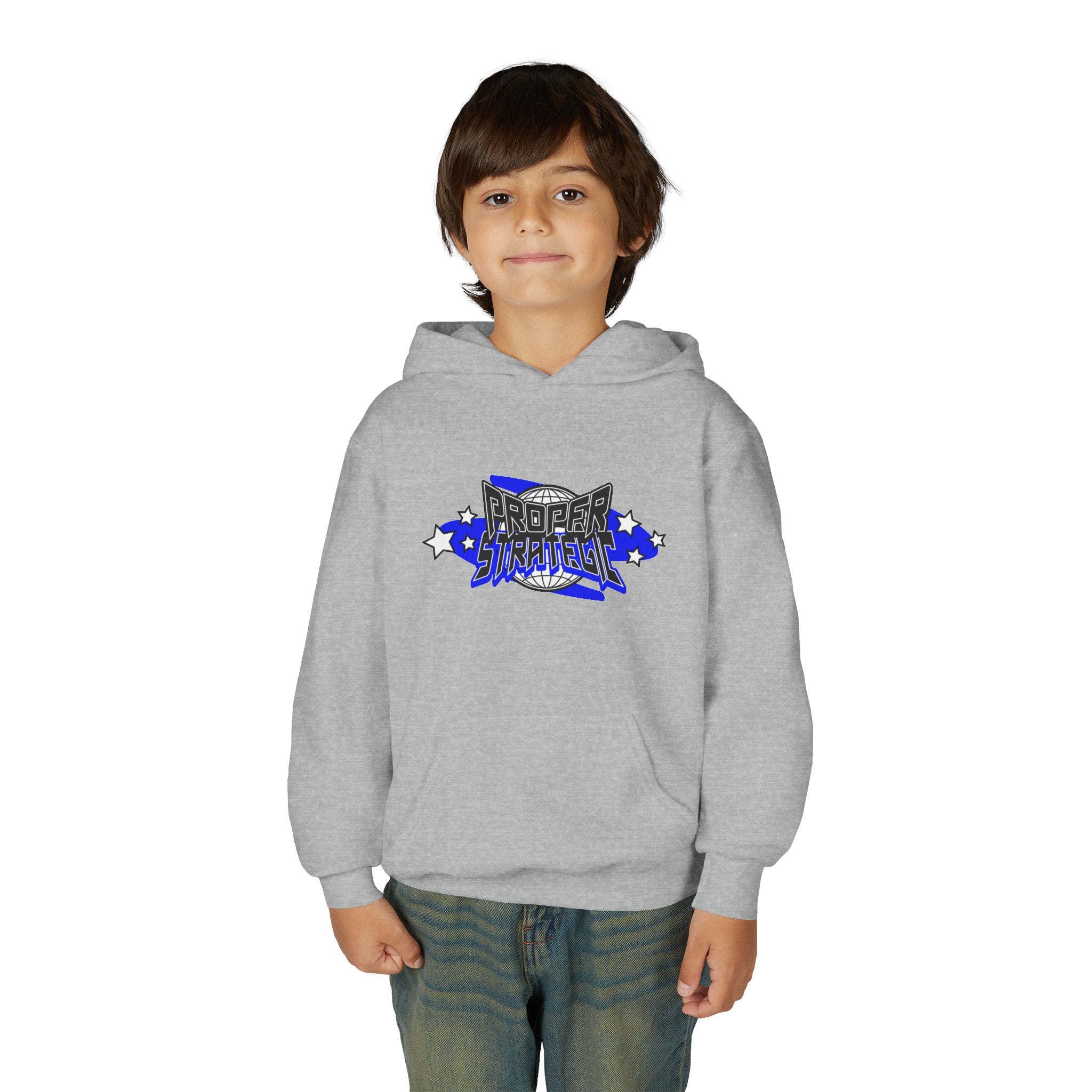 Youth Hoodie — 'Strategic' Graphic Pullover for Kids