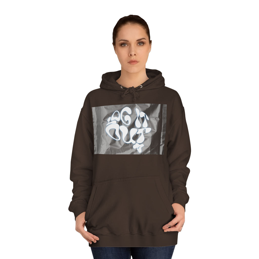 Cozy Unisex 'LOG IT OUT' Hoodie with Abstract Design, Sweatshirt, Graphic Hoodie, Casual Wear, Perfect Fit