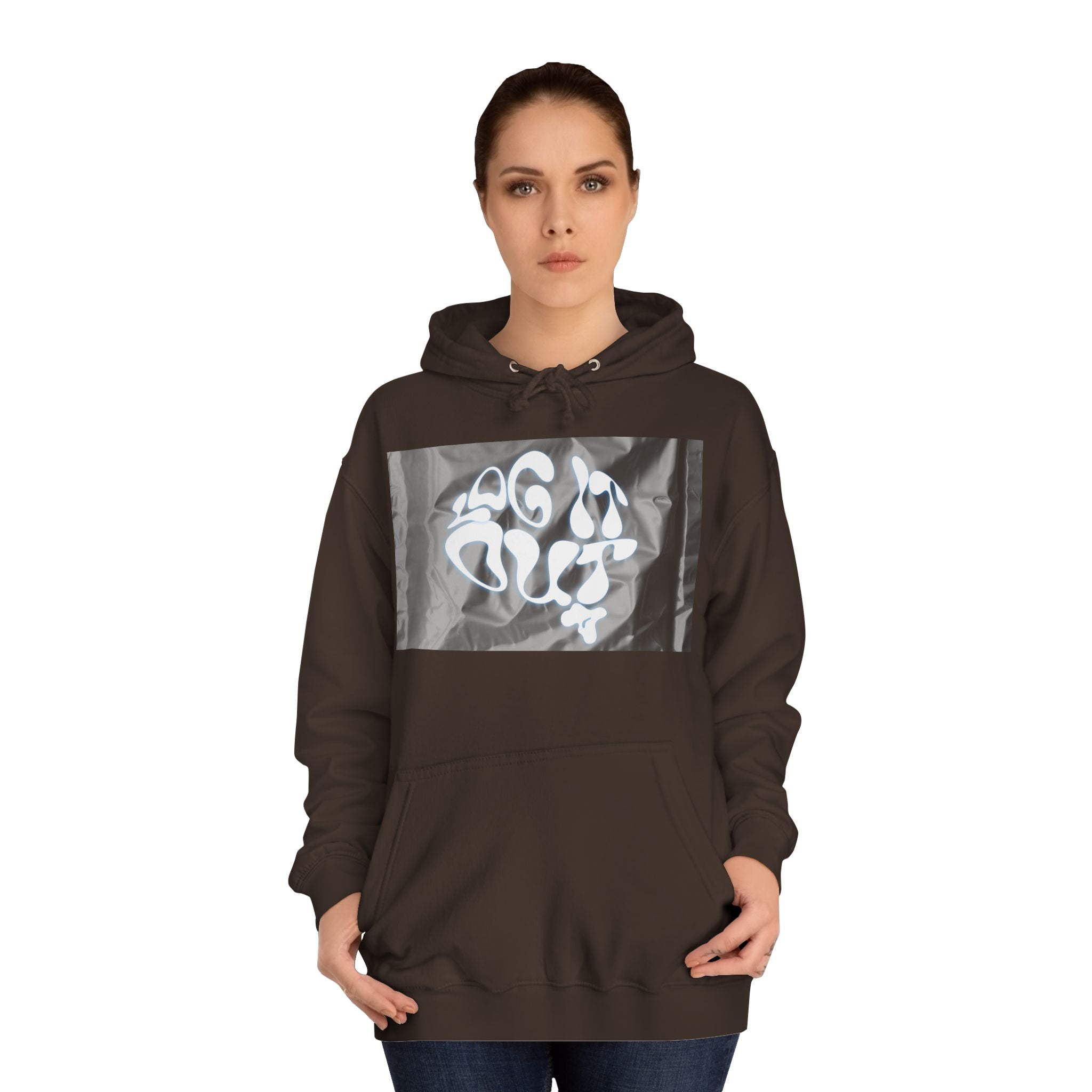 Cozy Unisex 'LOG IT OUT' Hoodie with Abstract Design, Sweatshirt, Graphic Hoodie, Casual Wear, Perfect Fit