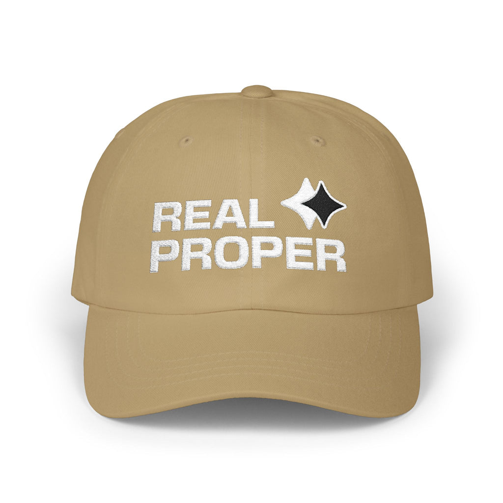 Classic Cap — "Real Proper" Embroidered Casual Baseball Hat