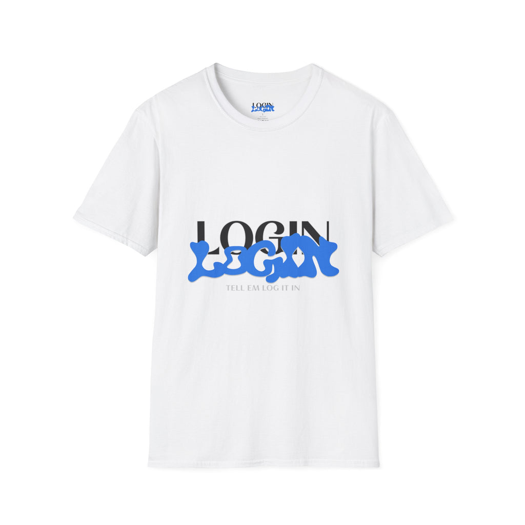 Login Graphic T-Shirt — Blue Drip Logo Tee