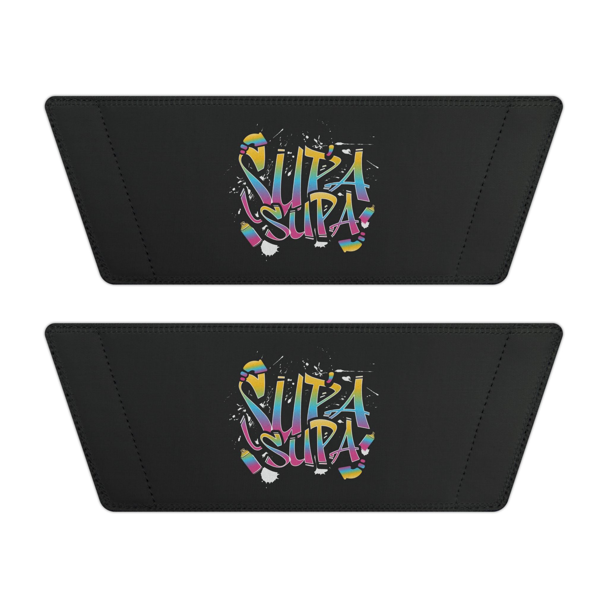 Women’s Slide Sandals with Colorful"SUPA" Graffiti Strap — Removable-Strip Design