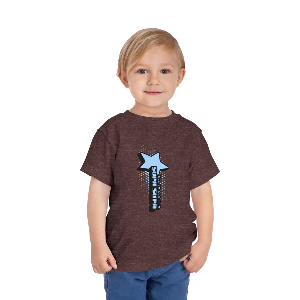 Toddler Tee — Blue Star "Tell em log it in" Graphic