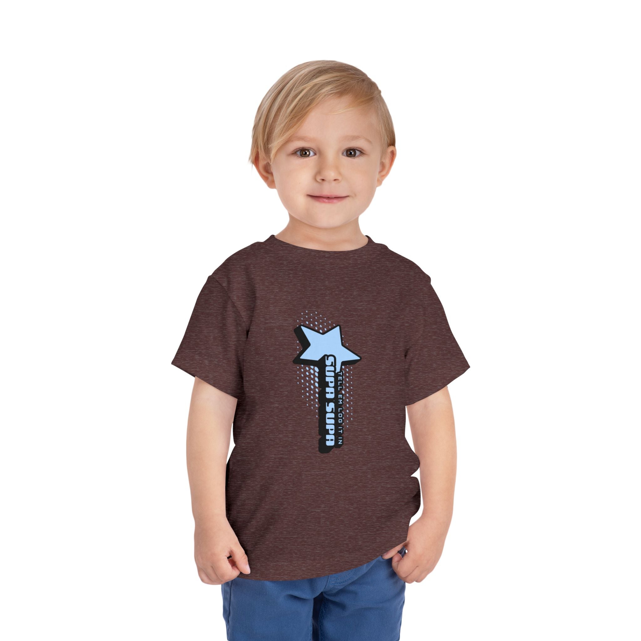 Toddler Tee — Blue Star "Tell em log it in" Graphic