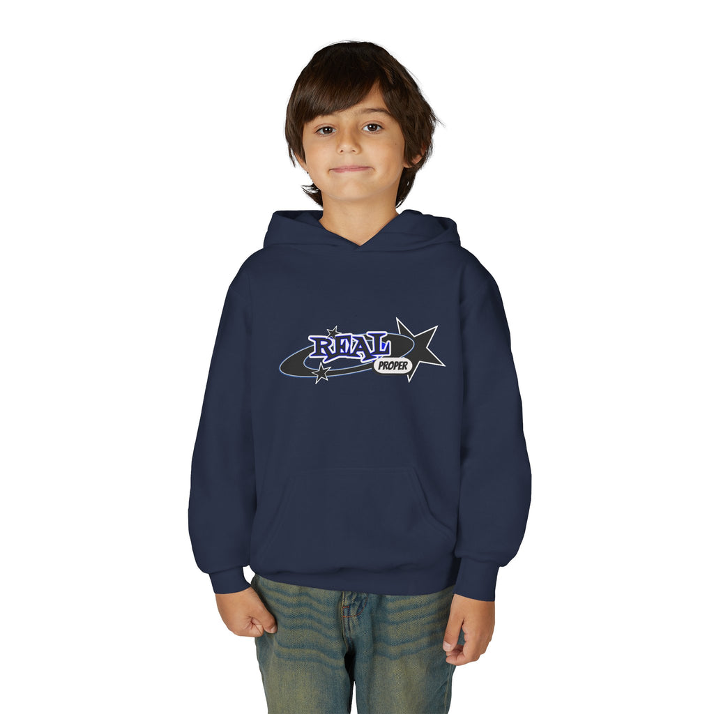 Youth Hoodie – "Real Proper" Star Graphic Pullover