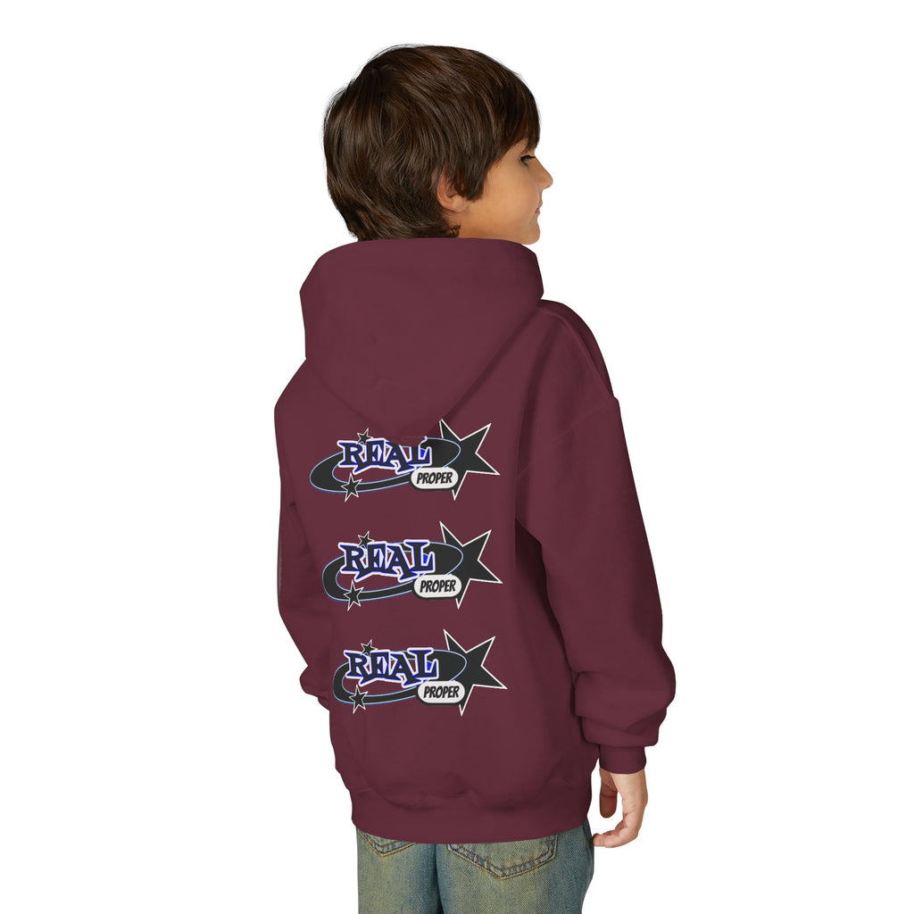 Youth Hoodie – "Real Proper" Star Graphic Pullover