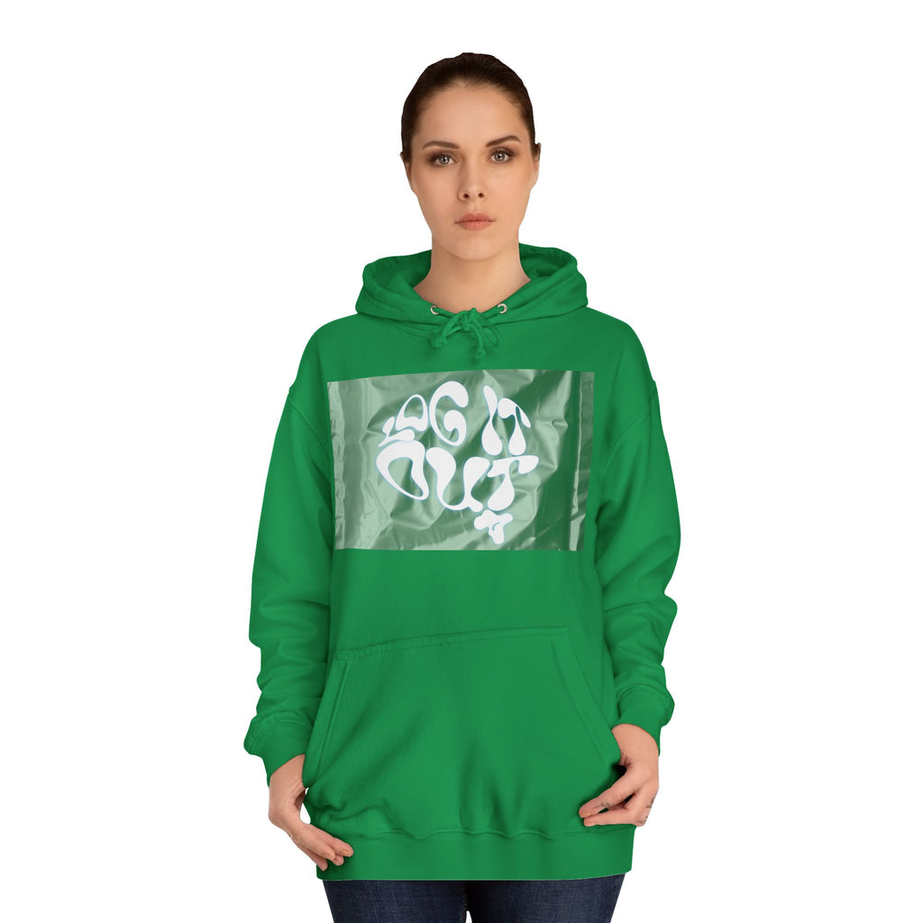 Cozy Unisex 'LOG IT OUT' Hoodie with Abstract Design, Sweatshirt, Graphic Hoodie, Casual Wear, Perfect Fit