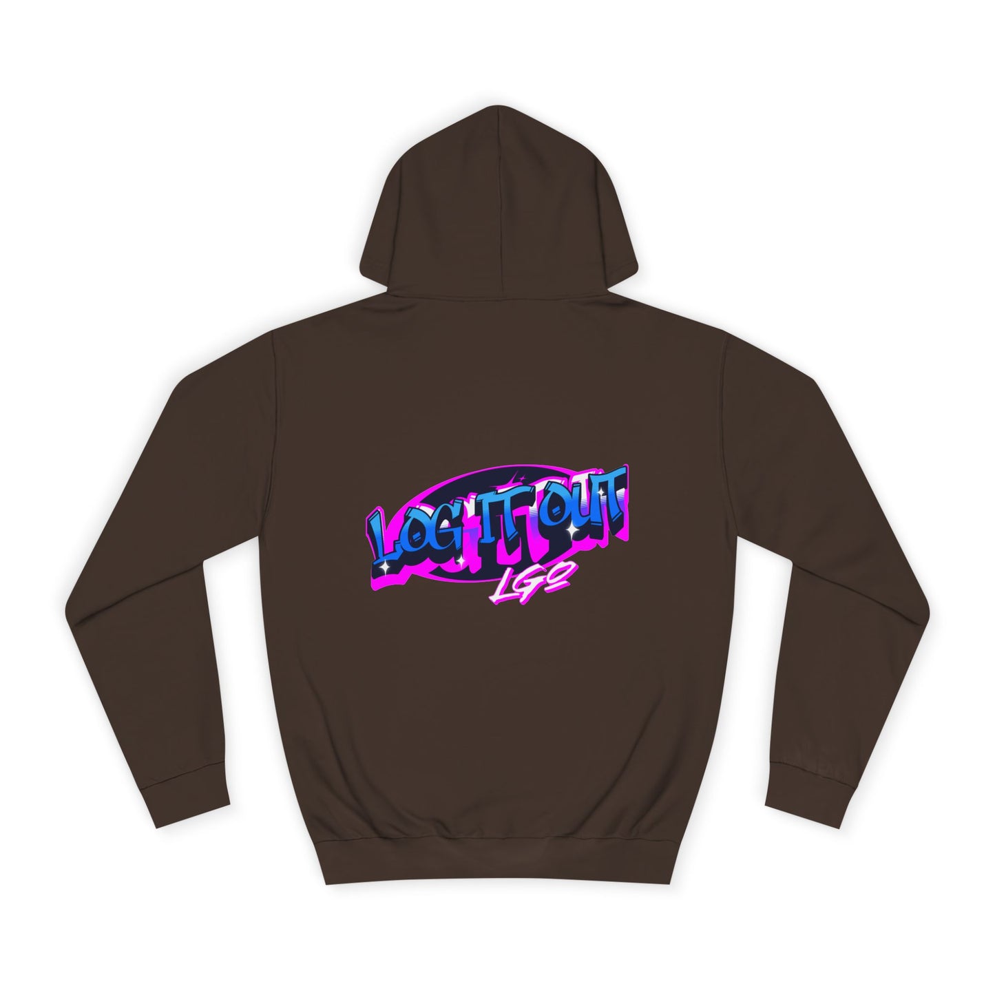 Vibrant Graffiti"Log it out"Hoodie, Unisex Fashion, Casual Wear, Student Apparel, Street Style, Gift for Graduates