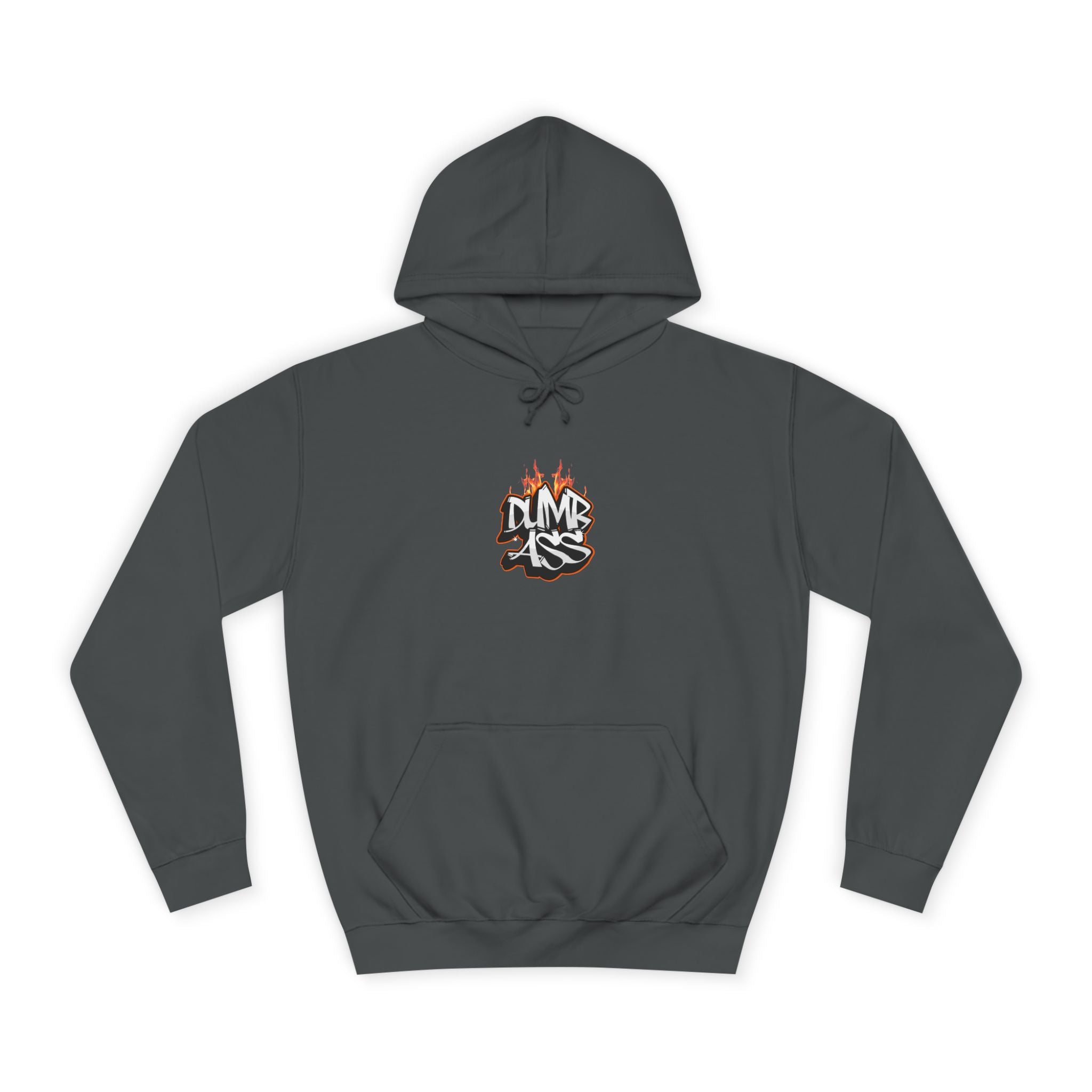 Dumb Ass Graffiti Hoodie – Bold Streetwear Pullover with Flame Lettering