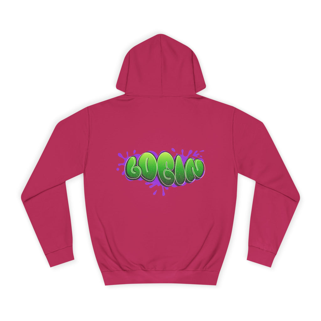 Hoodie with Green Graffiti "Login" Design - Streetwear Pullover