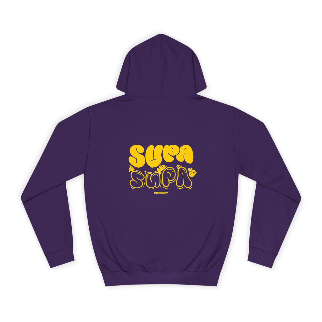 Cheerful Unisex Supa Supa Hoodie - Cozy Streetwear, Campus Style, Trendy Gift, Relaxed Fit, Perfect for Every day