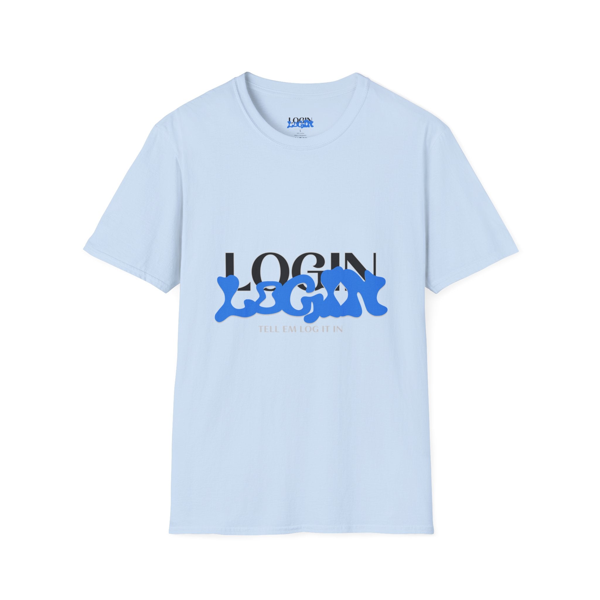 Login Graphic T-Shirt — Blue Drip Logo Tee