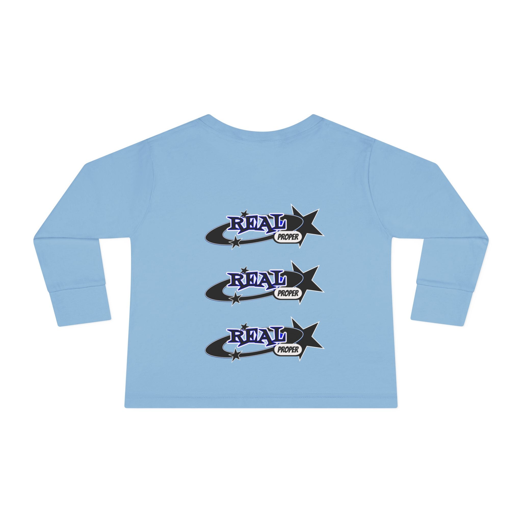 Toddler Long Sleeve Tee — 'Real Proper' Star Graphic Kids Shirt