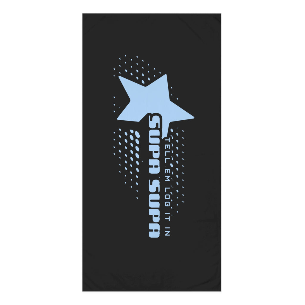 Star Logo Beach Towel – "Tell em log it in" Blue Graphic Mink-Cotton Towel