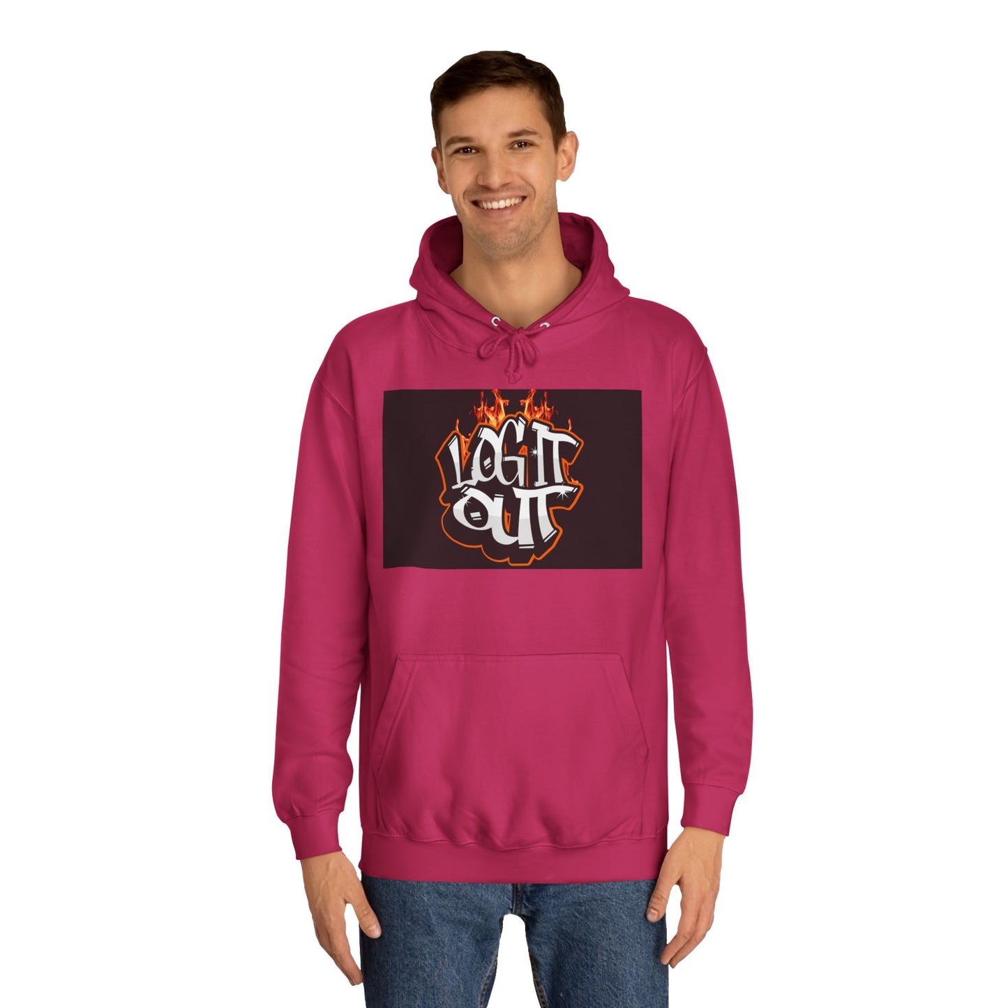Stylish Unisex Hoodie with 'Log It Out' Design, Cozy Wear, Trendy Streetwear, Perfect for Parties