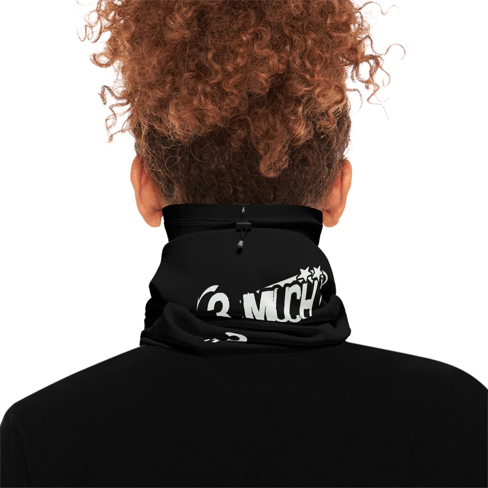 Neck Gaiter — '3 MCH' Graphic Winter Face Mask with Drawstring