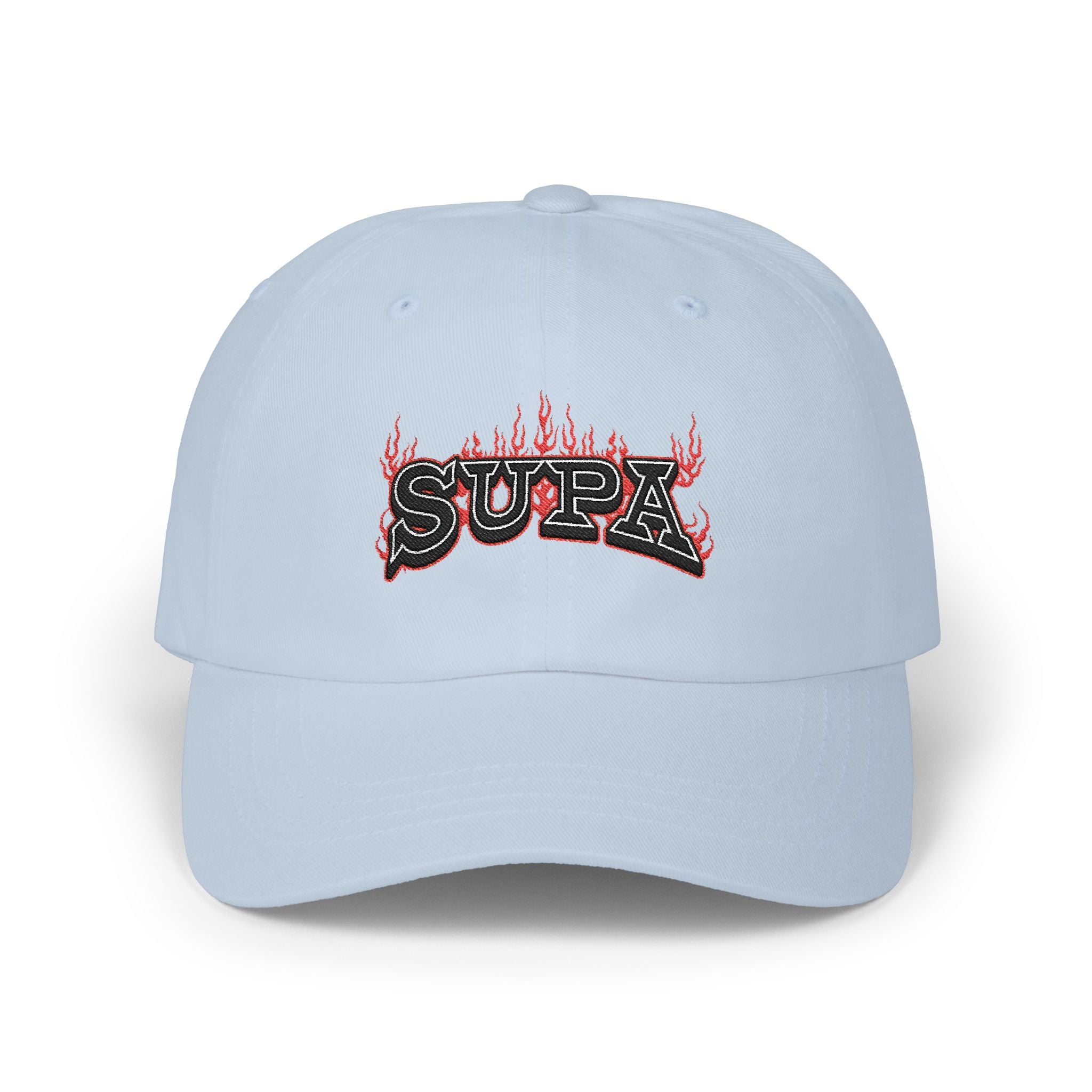 'SUPA' Flame Logo Embroidered Hat