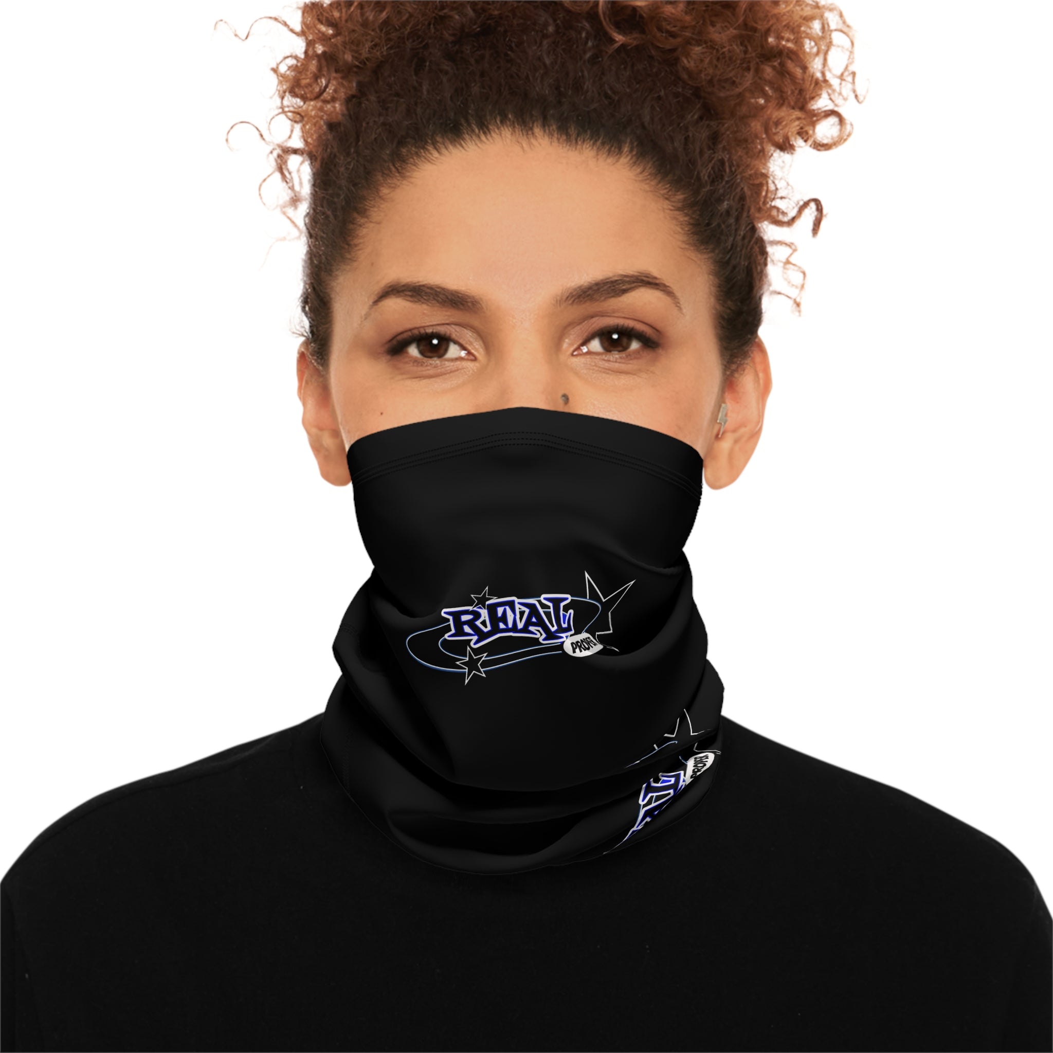 Winter Neck Gaiter — "Real proper" Logo Face Mask with Drawstring