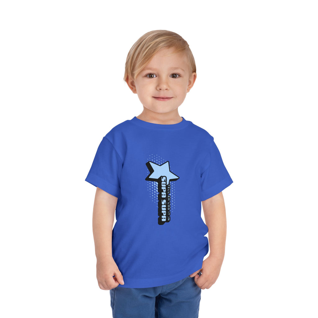 Toddler Tee — Blue Star "Tell em log it in" Graphic