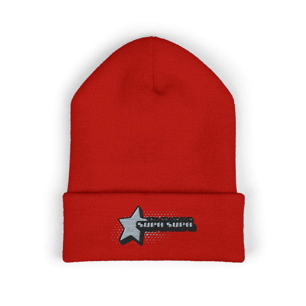 Embroidered "Tell em log it in Cuffed Beanie — Cozy Winter Hat