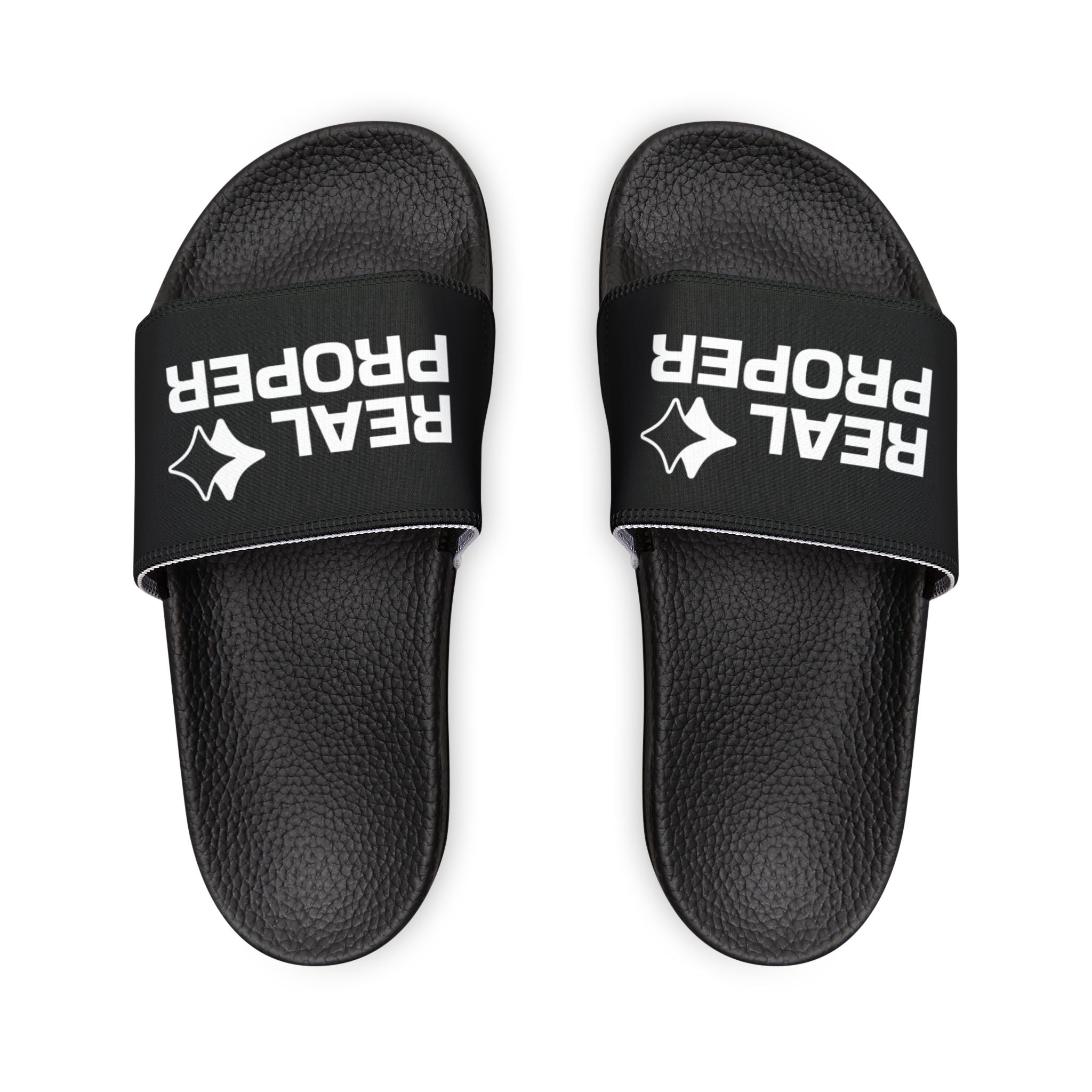 Youth Slide Sandals — "REAL PROPER" Adjustable-Strap Pool & Casual Slides