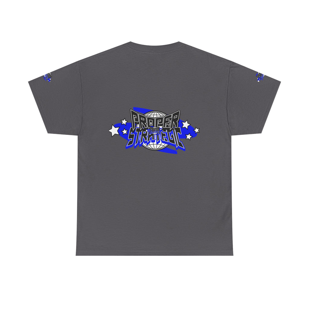 Proper 'Strategic' Graphic Tee — Retro Blue Streetwear T‑Shirt