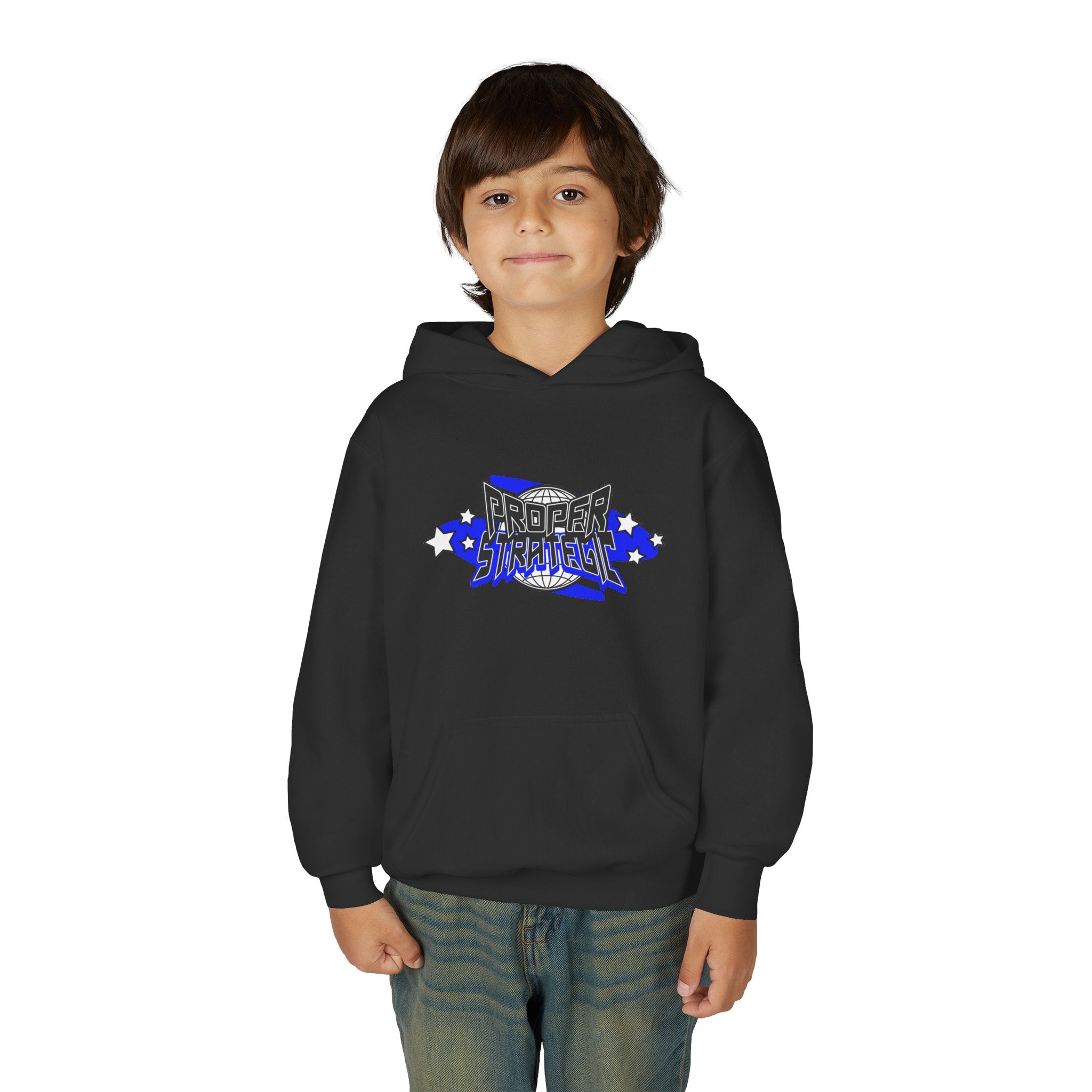 Youth Hoodie — 'Strategic' Graphic Pullover for Kids
