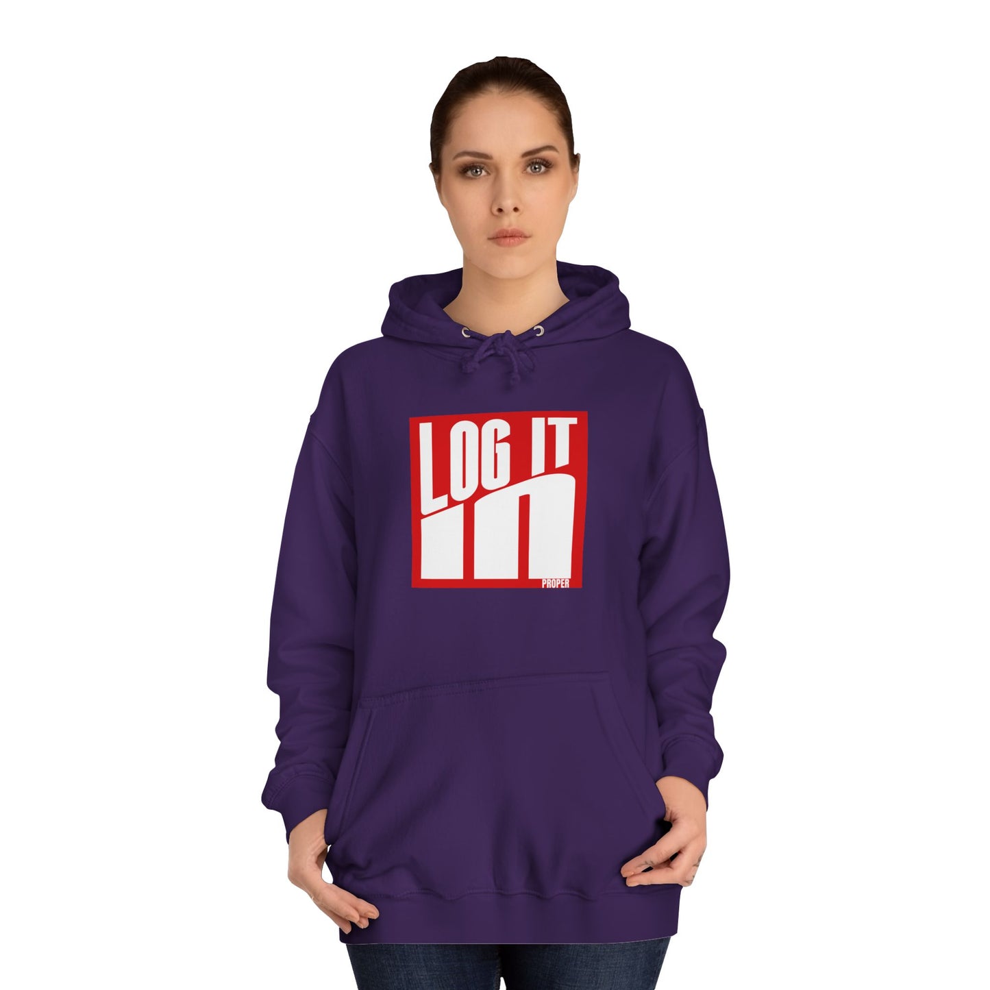 Unisex Log it in Hoodie - Trendy Campus Style, Casual Wear, Cozy Gift, Comfortable Lounge Hoodie, Essentials