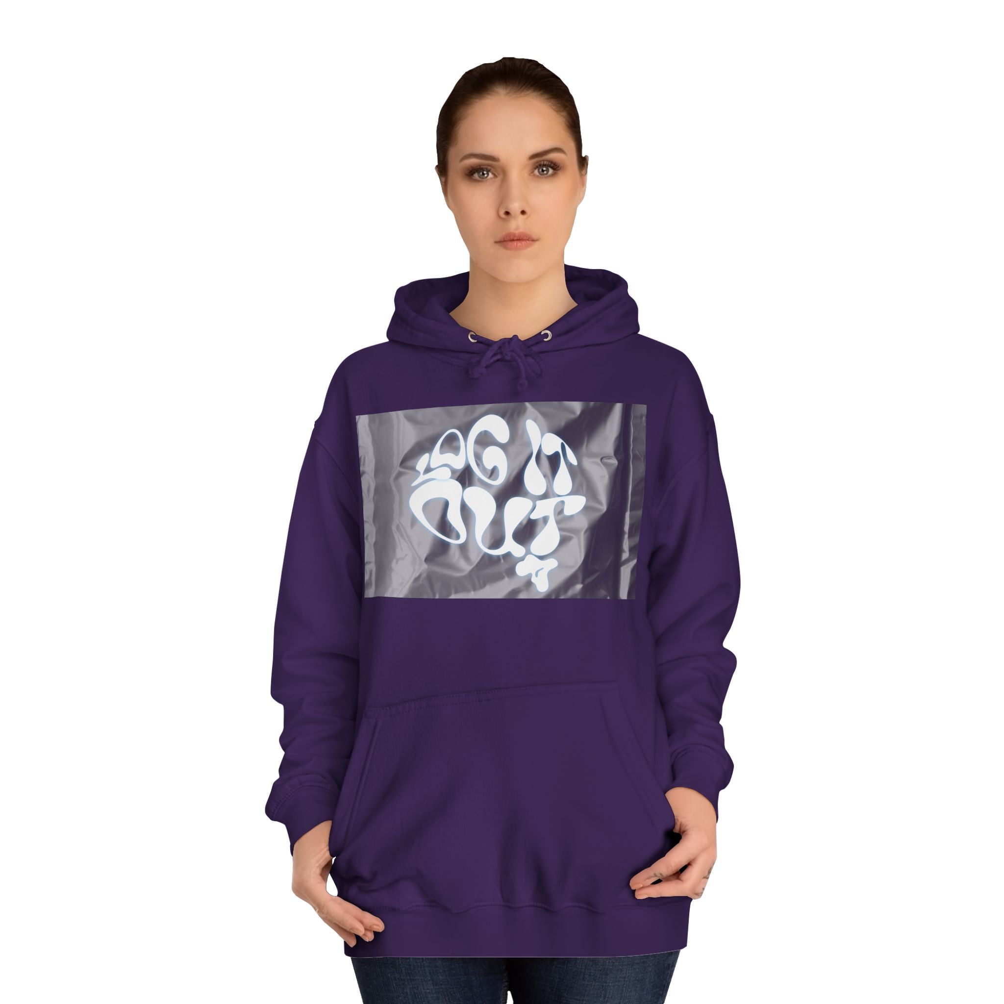 Cozy Unisex 'LOG IT OUT' Hoodie with Abstract Design, Sweatshirt, Graphic Hoodie, Casual Wear, Perfect Fit