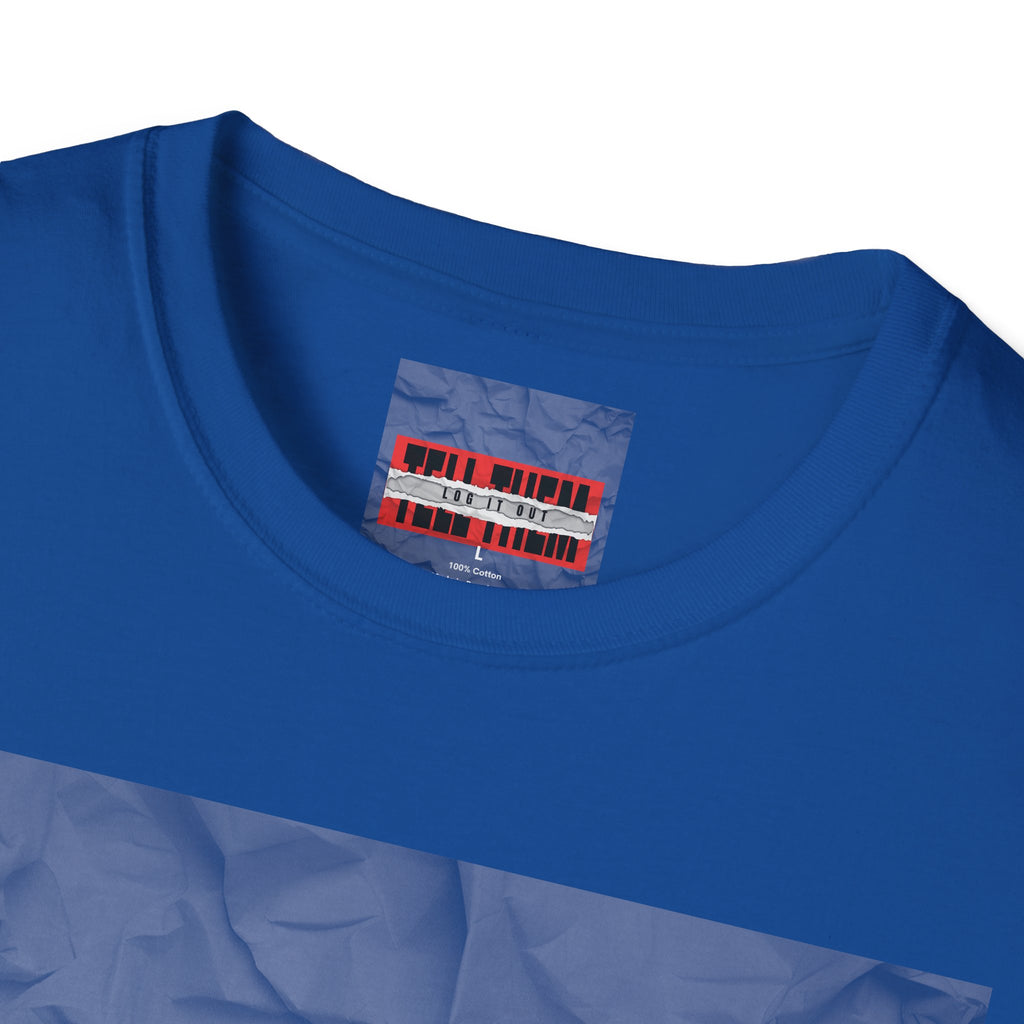 T-Shirt — LOG IT OUT Red Tape Graphic Tee ("LOG IT OUT")
