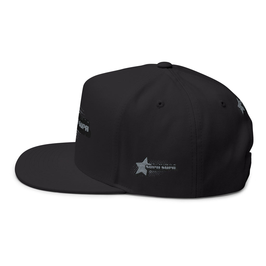 Embroidered Star Snapback Hat — 'Supa Supa' Retro Logo Flat-Bill Cap