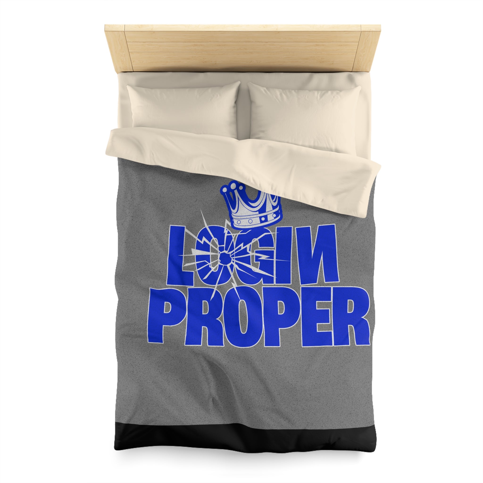 Login Proper Duvet Cover — Bold Royal Crown Graphic Bedding