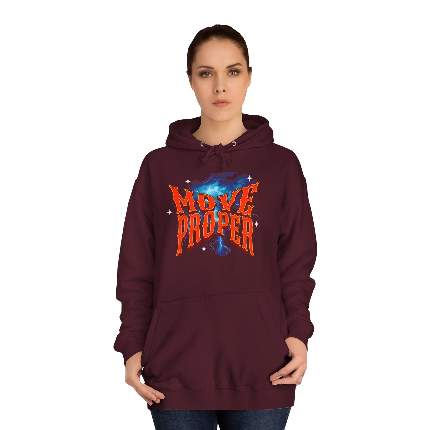 Unisex Hoodie - Move Proper Graphic, Trendy Casual Wear