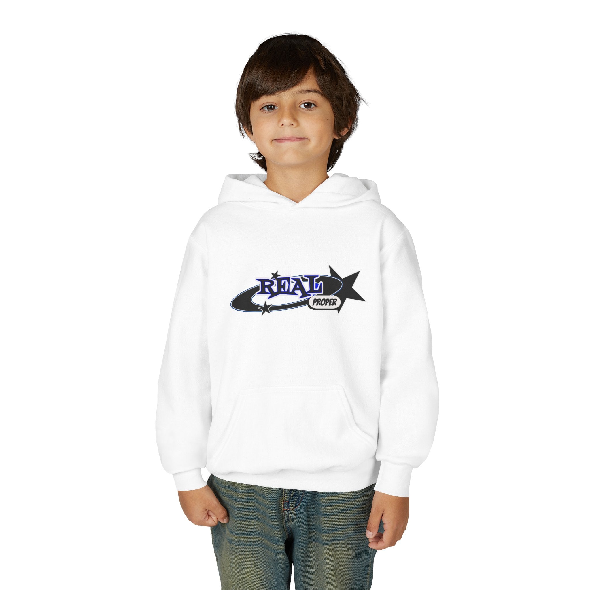 Youth Hoodie – "Real Proper" Star Graphic Pullover