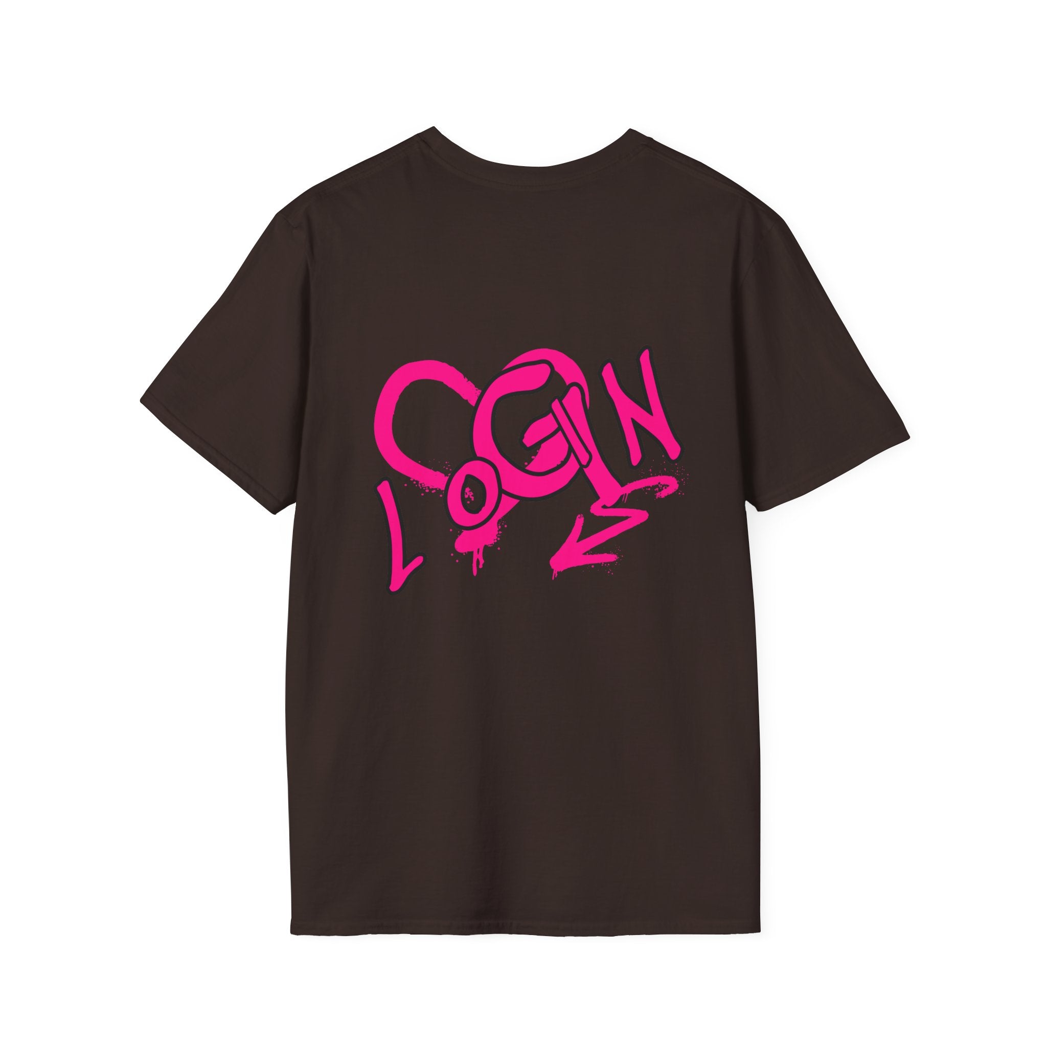 T-Shirt — Pink Graffiti 'Login' Streetwear Tee