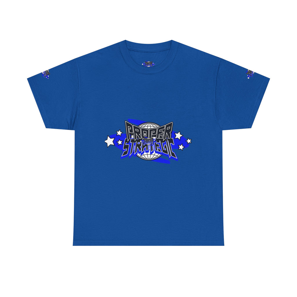 Proper 'Strategic' Graphic Tee — Retro Blue Streetwear T‑Shirt
